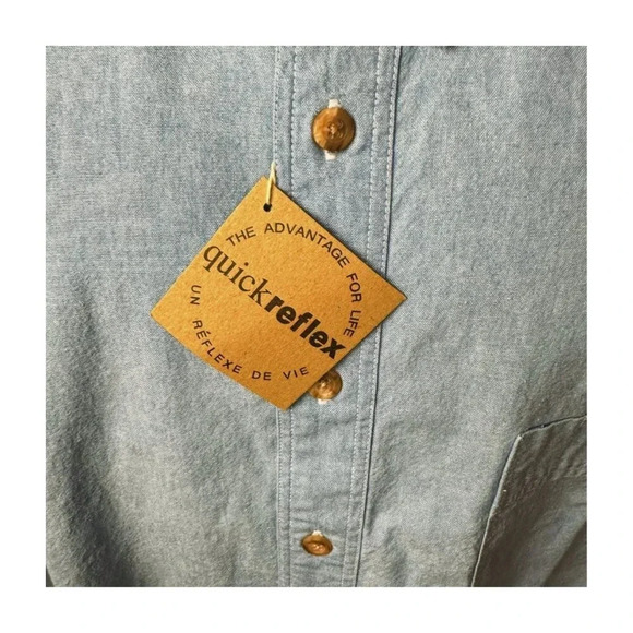 IBM ABS/400 Mens Shirt Size XL Blue LS Quick  Reflex Vintage 1988 Computers New - Picture 5 of 10